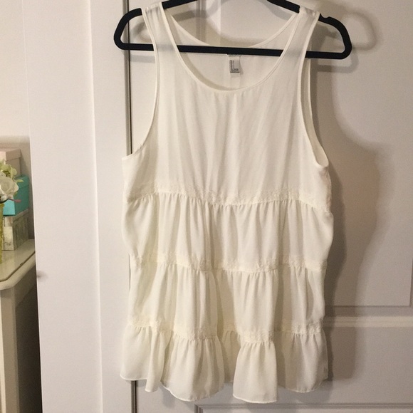 Forever 21 Tops - Layered Ruffle Cream Tunic